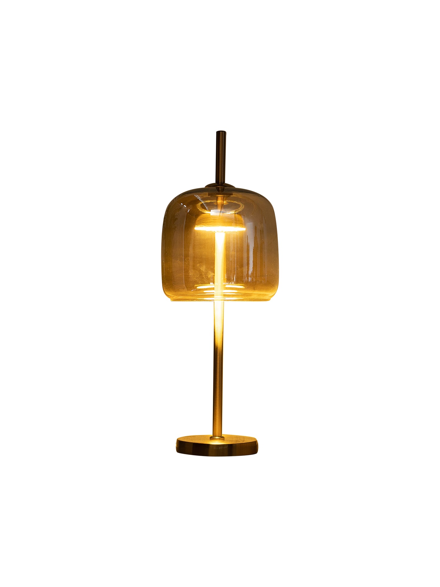 Nymph Amber Glass Sleek Base Table Lamp