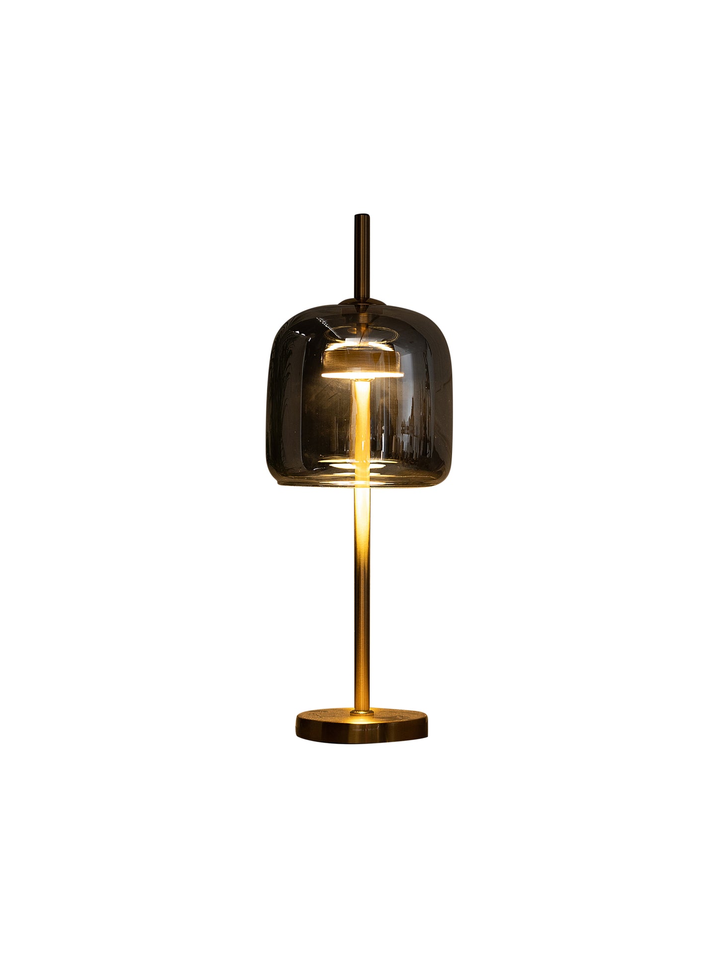 Nymph Smoke Glass Sleek Base Table Lamp