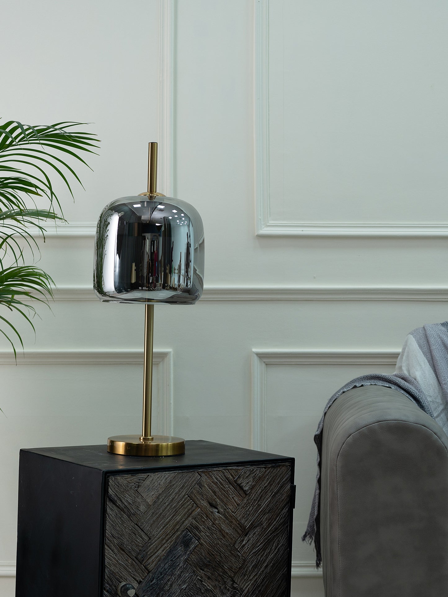 Nymph Smoke Glass Sleek Base Table Lamp